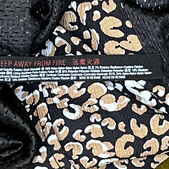 Free People Movement Light Jacket Women Small Leopard Animal Print Hooded Zip Up - Picture 12 of 16